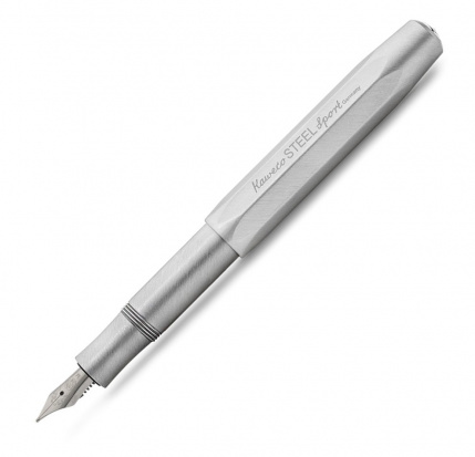 Перьевая ручка "Steel Sport", серебристая, F 0,7 мм